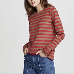 Ganni Striped Organic Cotton Long Sleeve Shirt